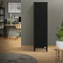 Schwarzer, freistehender ML-Design Aktenschrank aus Stahl, 38x38x137,5 cm, für Büro.