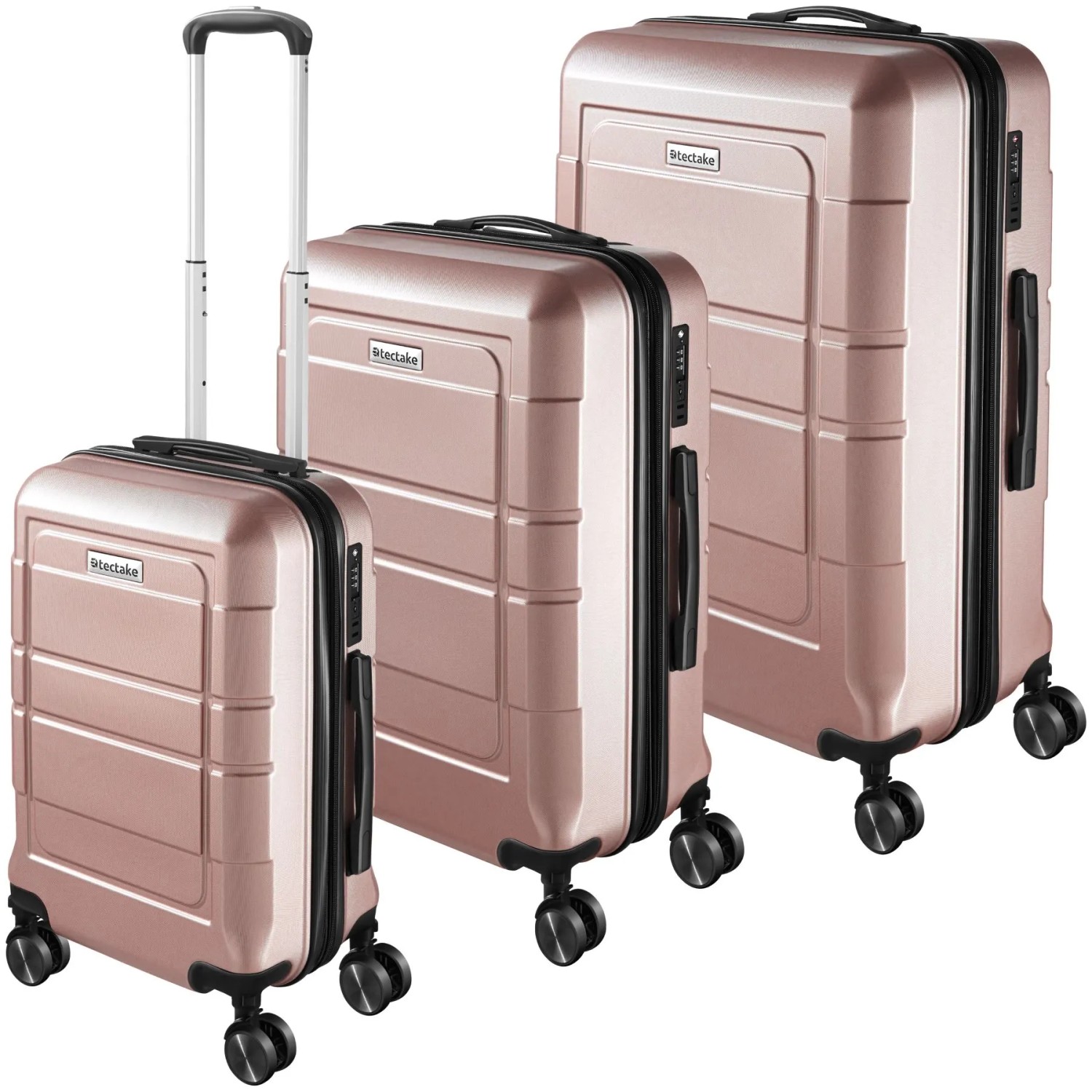 Tectake Reisekofferset Brice 3 Teilig Aus Robustem Abs Kunststoff Mit Polycarbonat Beschichtung Tsa Sicherheitszahlensch...