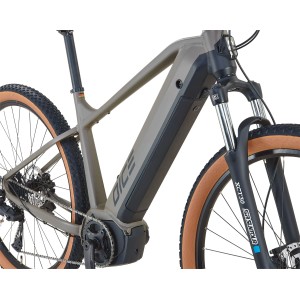 Prophete E-Bike MTB Dice 3.0, grau-schwarz matt, 29 Zoll, mit Mittelmotor und integriertem Akku.