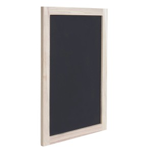 PROREGAL Wandtafel 60x40cm mit schwarzer Schreibfläche und hellem Paulowniaholzrahmen. Ideal für Notizen & Büro.