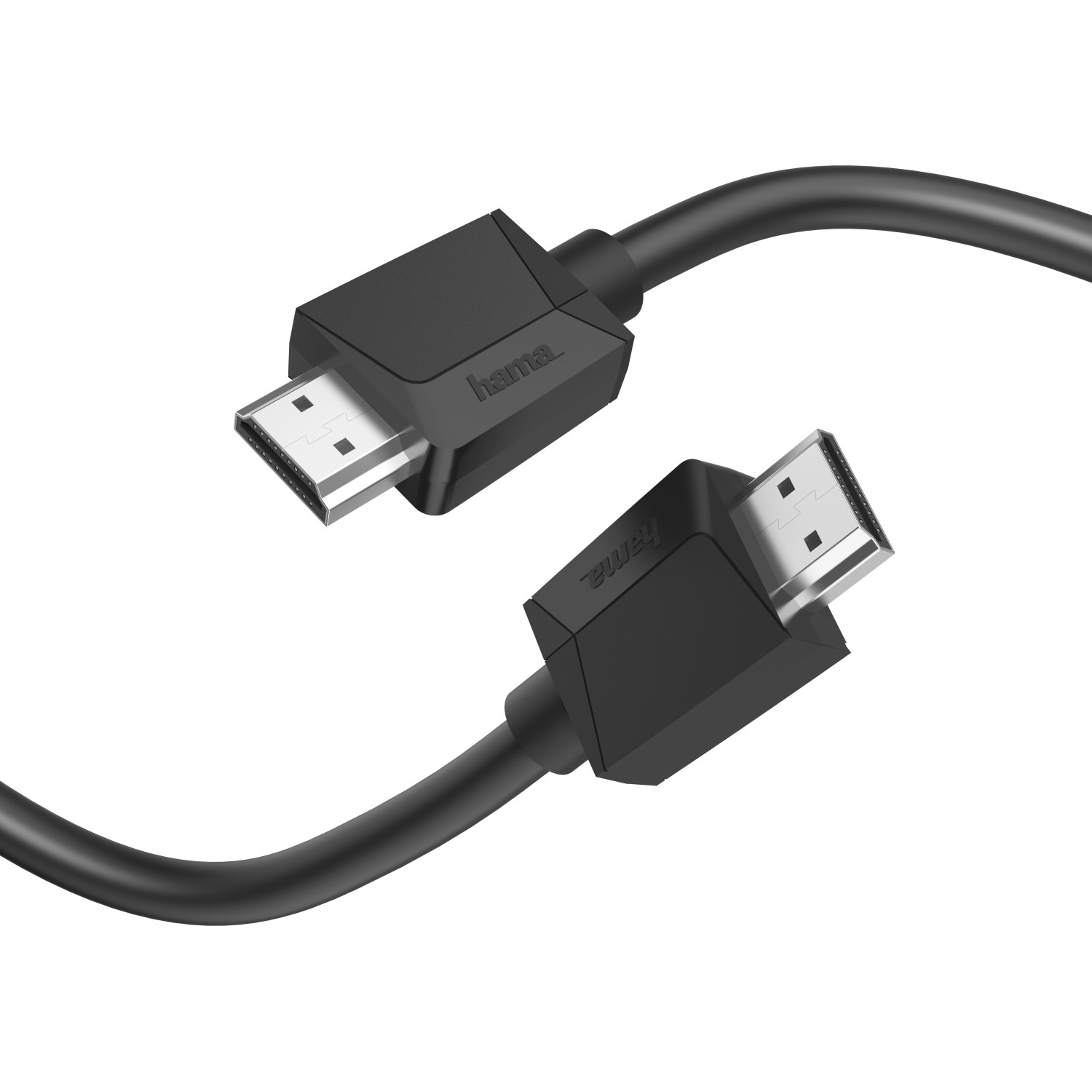 Schwarzes Hama High Speed HDMI Kabel 4K mit Stecker, 1,5 m Länge.