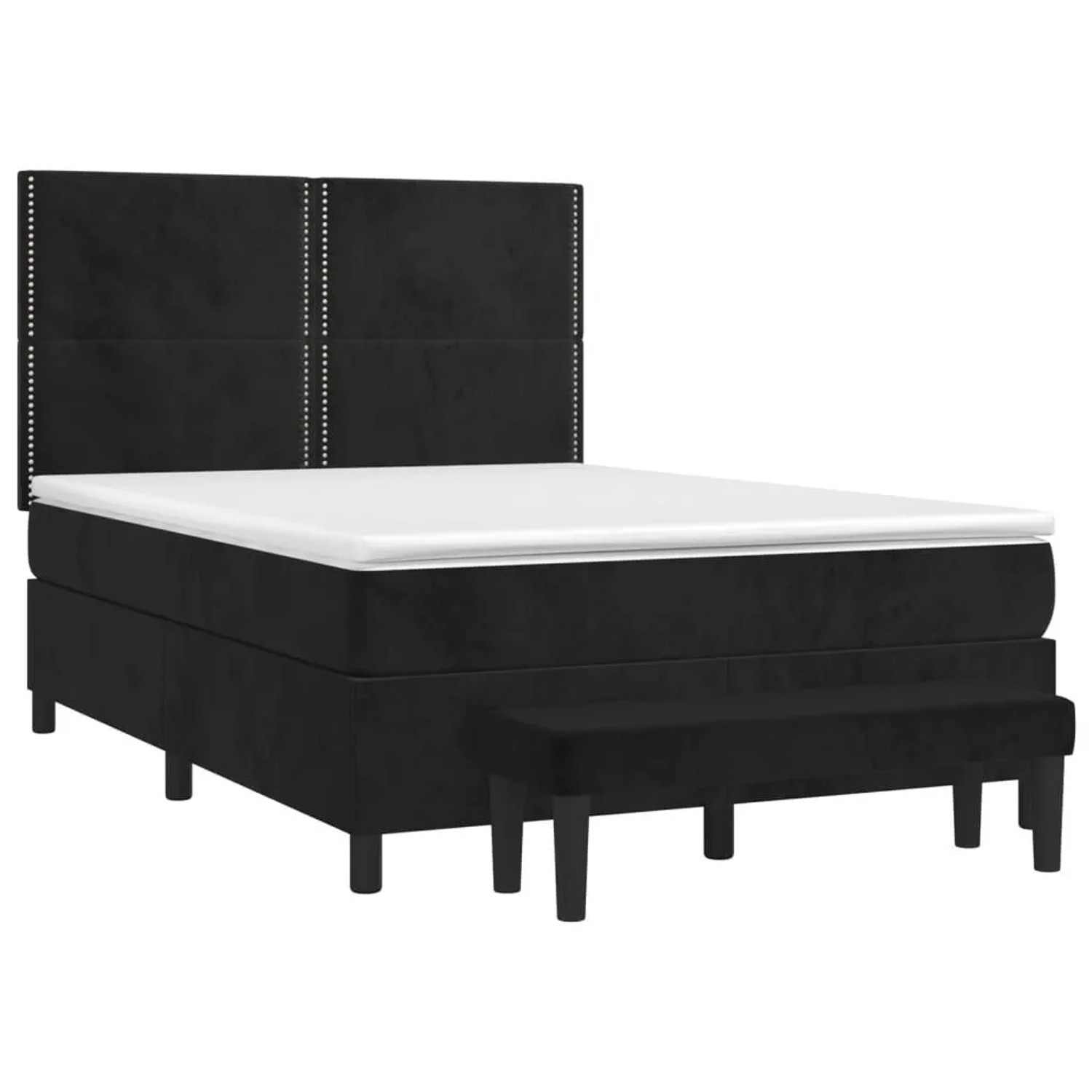 vidaXL Boxspringbett mit Matratze Schwarz 140x200 cm Samt 3137787 günstig online kaufen