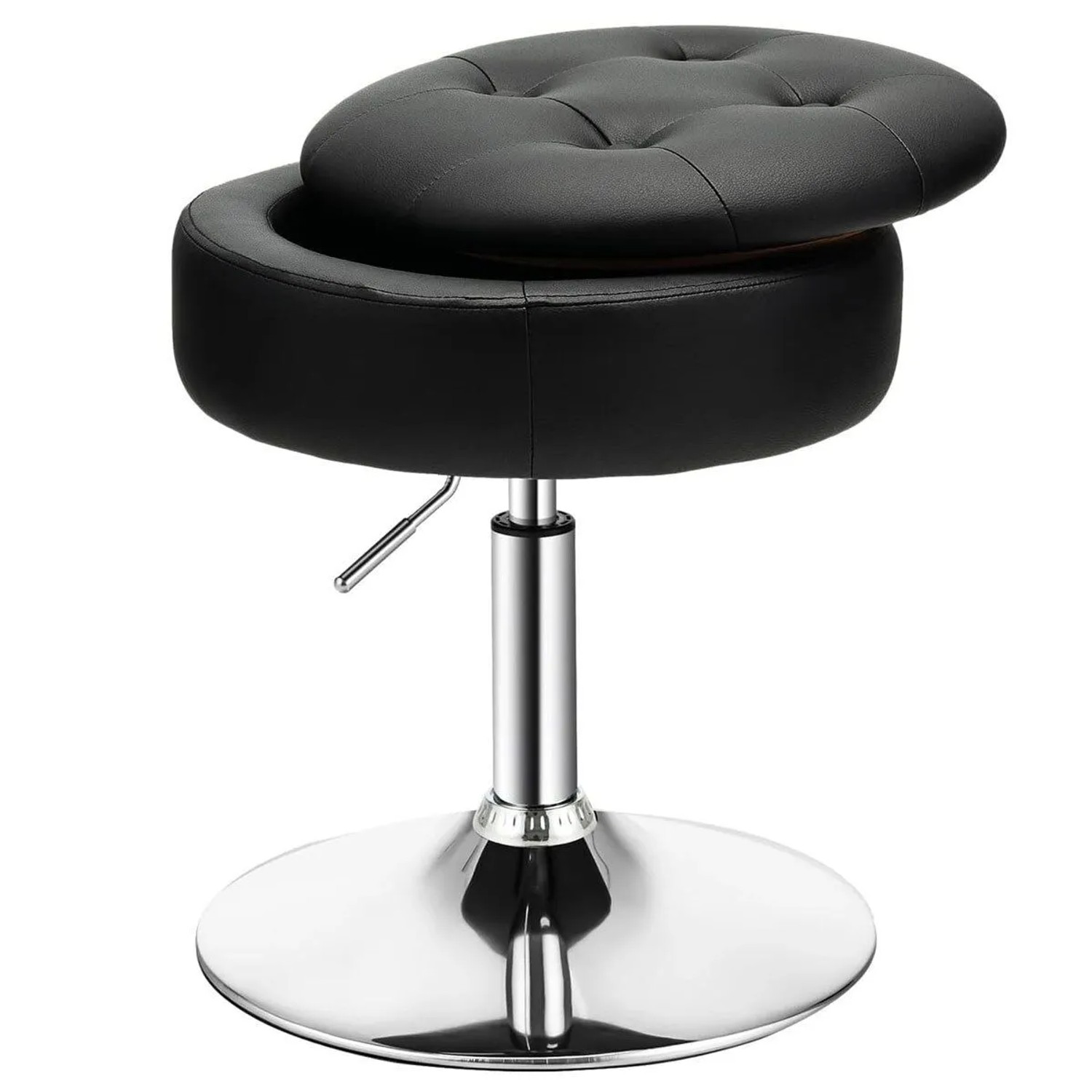 Costway Schminkhocker 360° Drehbar mit Stauraum 51-66 cm Schwarz