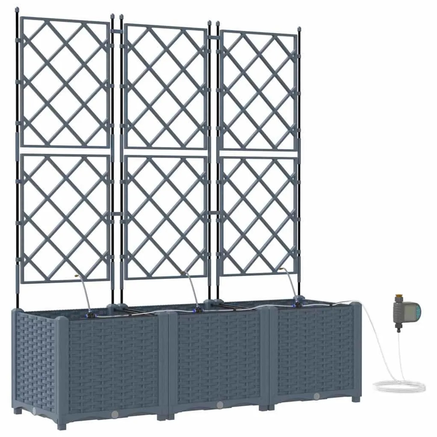 vidaXL Garten-Pflanzgefäß 3 Stk Hellgrau Stahl 42002899 günstig online kaufen