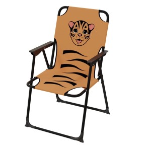 Mojawo Kinder Campingstuhl mit Tiger-Motiv, ideal für Outdoor-Abenteuer.