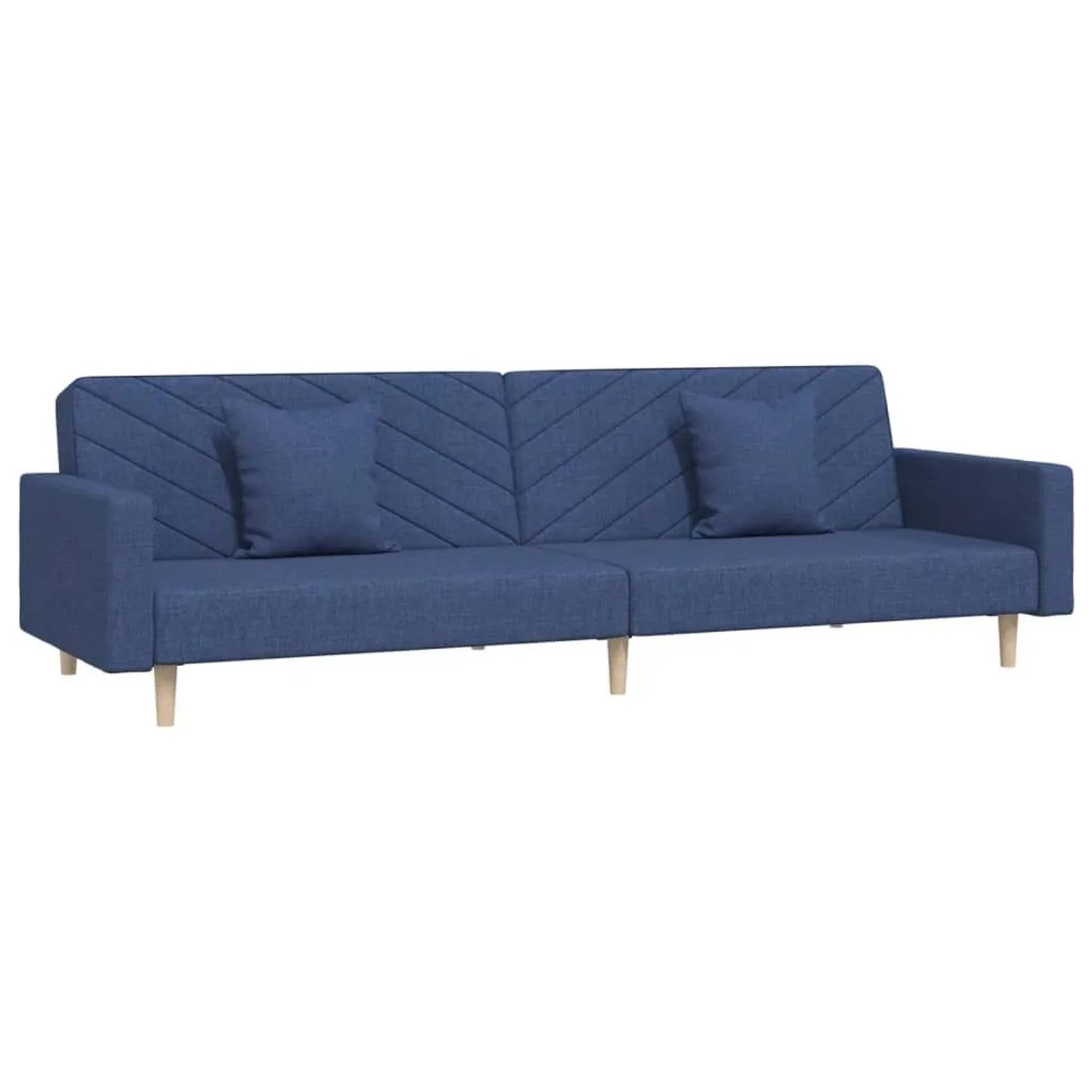 vidaXL Schlafsofa 2-Sitzer mit 2 Kissen Blau Stoff 375904