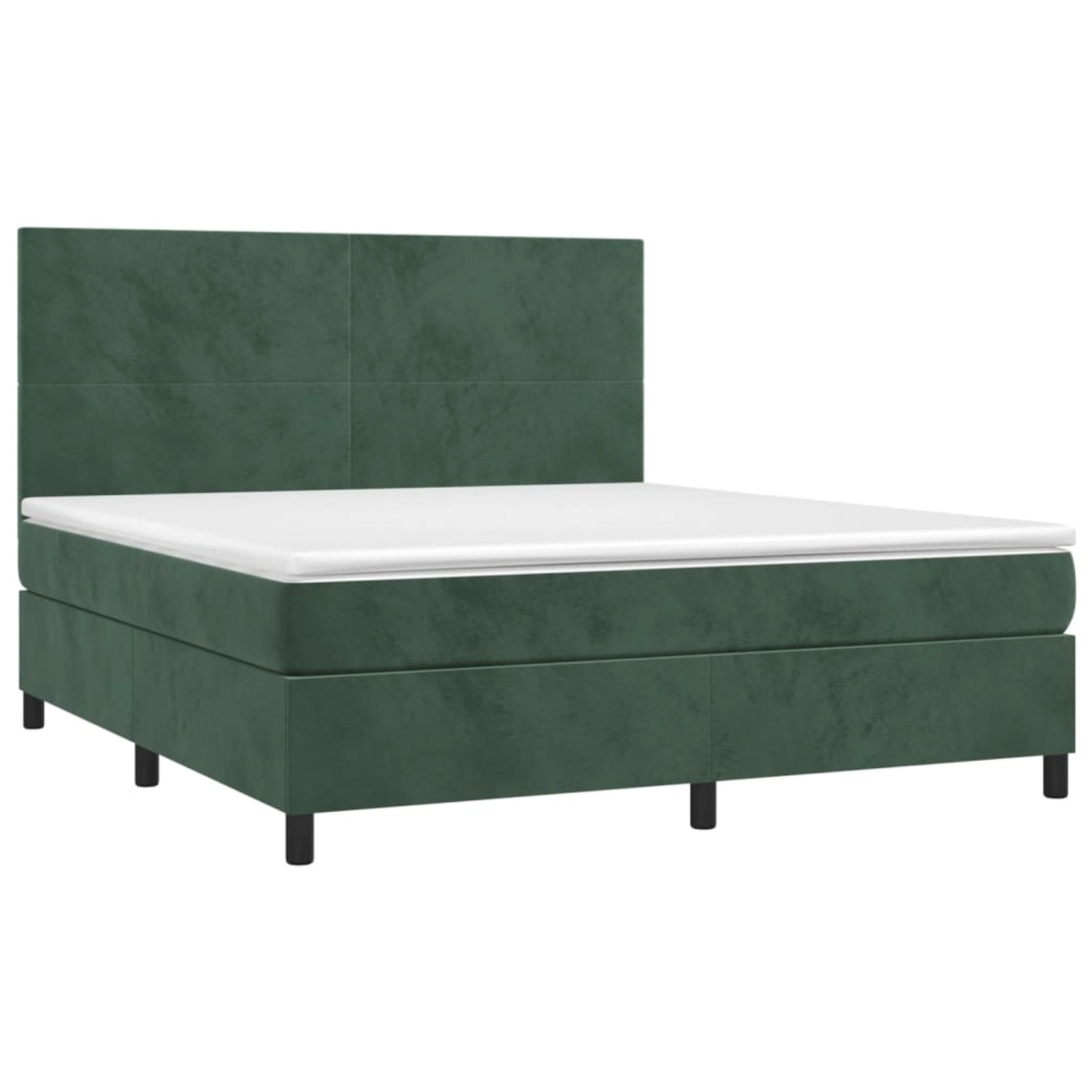 vidaXL Boxspringbett mit Matratze & LED Dunkelgrün 160x200 cm Samt 3136014 günstig online kaufen