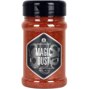 Ankerkraut Magic Dust BBQ-Rub Gewürz im Streuer, rotbraunes Pulver im Kunststoffbehälter.