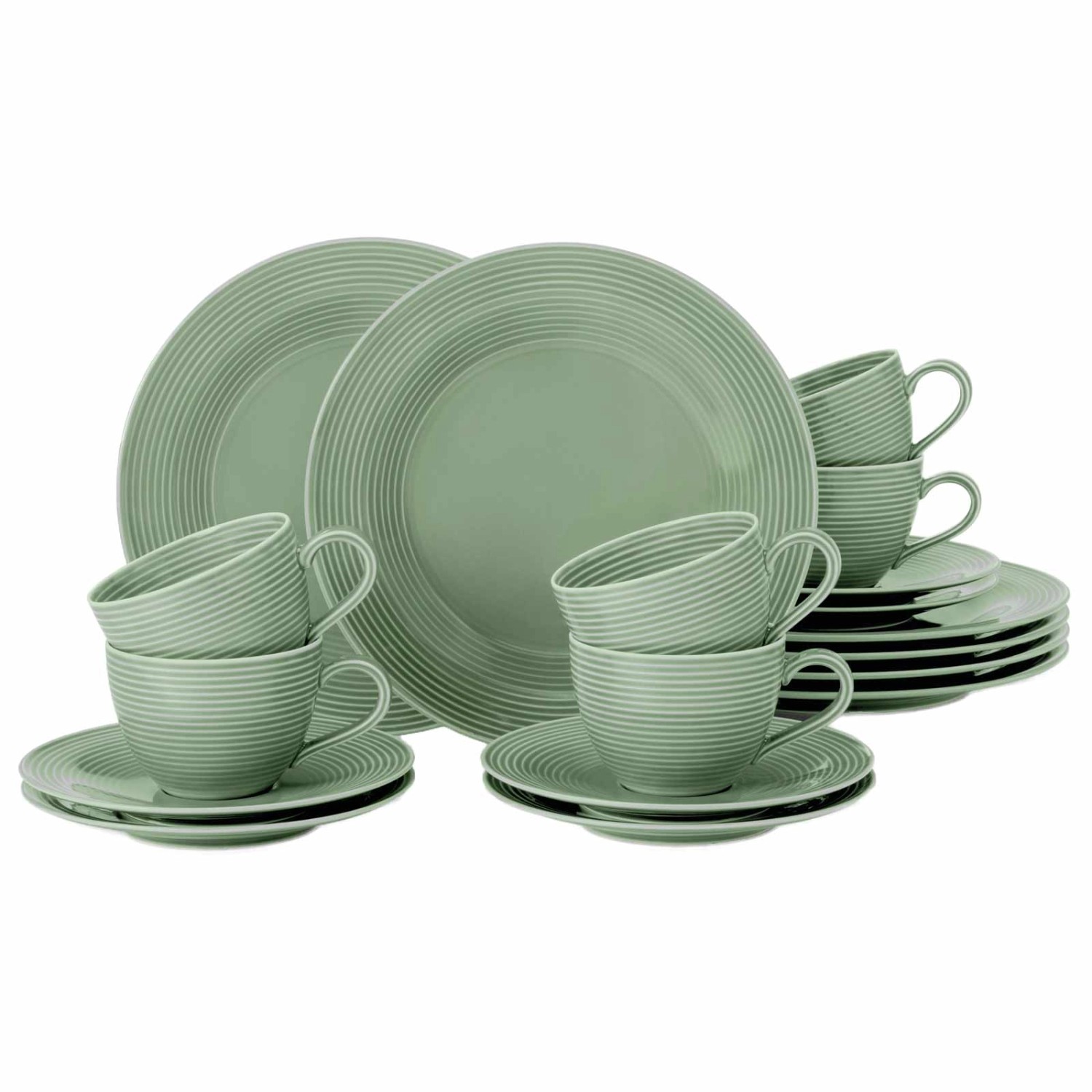 Seltmann Weiden Beat Coor Glaze Kaffeeservice 18-teilig Salbeigrün günstig online kaufen