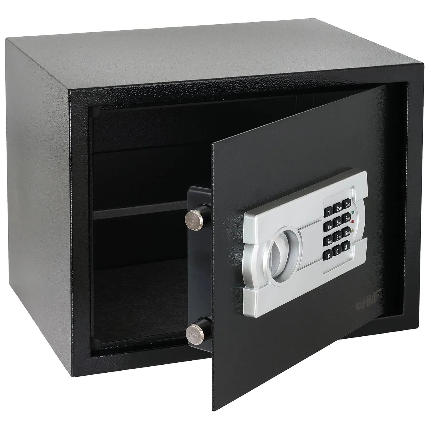 HMF 46123-02 Safe Tresor Zuhause Hotel Büro Möbeltresor Zahlenschloss DIN A4 Dokumente 38x30x30 cm Schwarz
