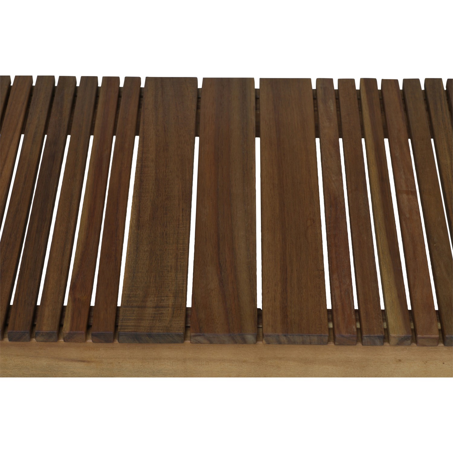 Detailaufnahme: Siena Garden Bank Falun, 2-Sitzer Gartenbank aus Akazienholz, beige.