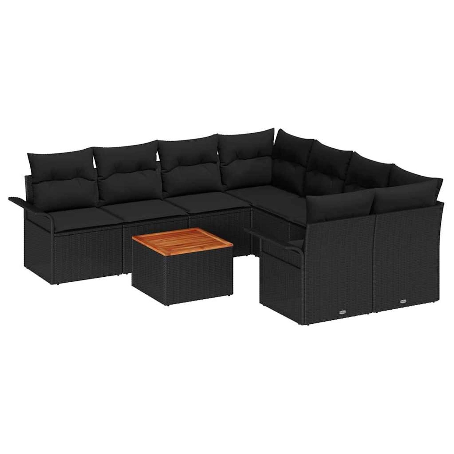 vidaXL Garten-Sofa-Set 9-Tlg Schwarz Poly Rattan 3347310 günstig online kaufen