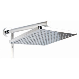 Sanotechnik Kopfbrause, eckig, 25x25 cm, Chrom-Design für moderne Duschen.