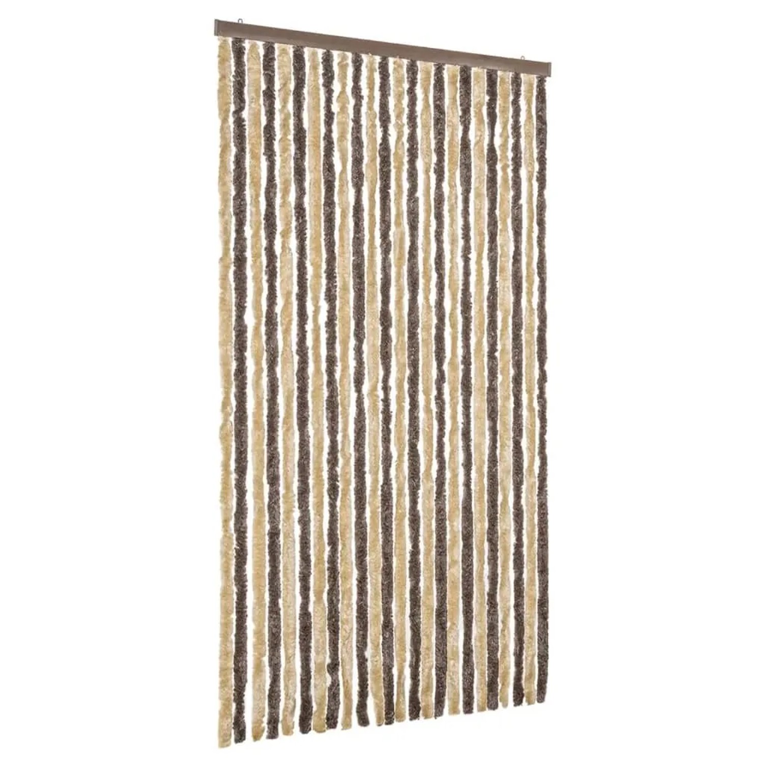 vidaXL Fliegenvorhang Dunkelbraun und Beige 100x230 cm Chenille 377359