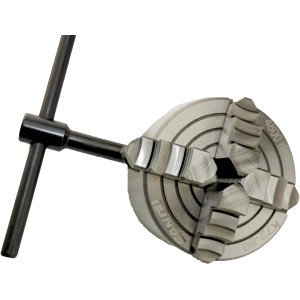 Rotwerk Planscheibe 8 cm für Drehmaschinen mit Spannbacken und Schlüssel.