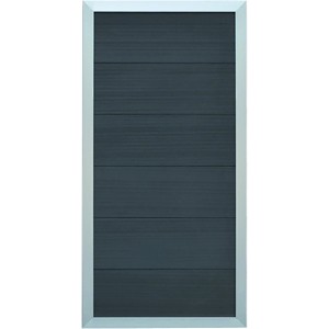 Anthrazitfarbener WPC-Zaun (90x180 cm) mit Alu-Rahmen aus der T & J Malö-Serie.