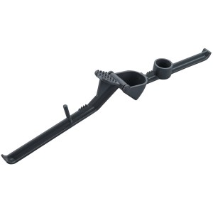 Fackelmann Knoblauchpresse 3-in-1, dunkelgraue Küchenhilfe aus Aluminium für Knoblauch, Oliven und Nüsse.