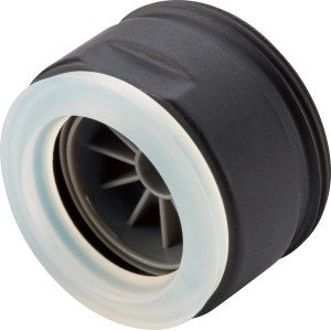 Mischdüse M24 in Mattschwarz für Niederdruck Küchenarmatur, Düse aus Messing und Kunststoff.