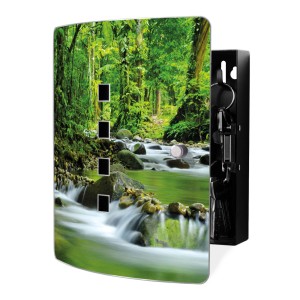 Banjado Schlüsselkasten Edelstahl mit Bach-Motiv, 24x21,5x7cm, für 10 Schlüssel. Garderobenleiste.