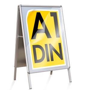 KARAT Kundenstopper aus Aluminium, A1 Plakatständer für Werbung, 107x64,4 cm.