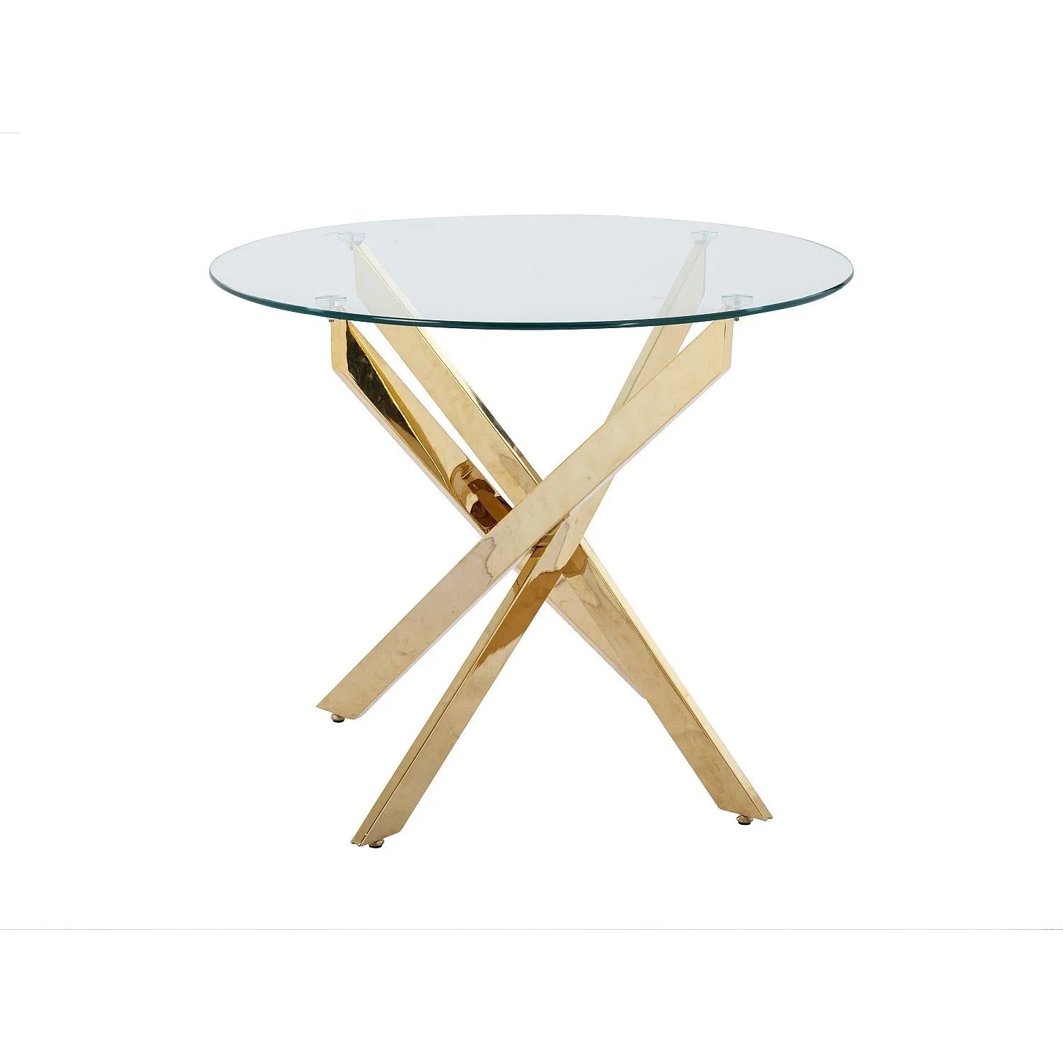 Vente-unique Esstisch Cosima Transparent  Goldfarben 90 cm