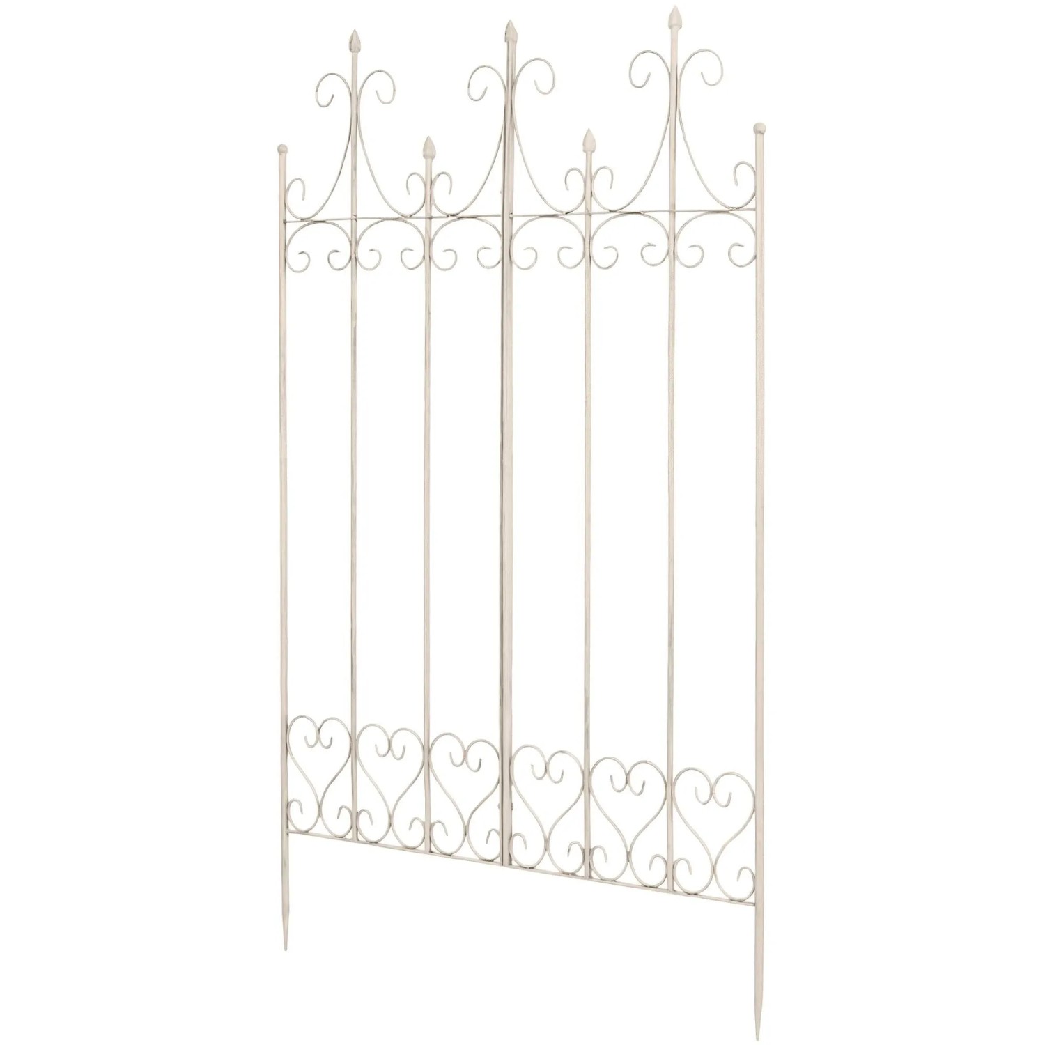 DELUKE Rankgitter KALLE 100x2x150cm Metall Antik-Creme Rankhilfe Kletterpflanzen Gartendekoration
