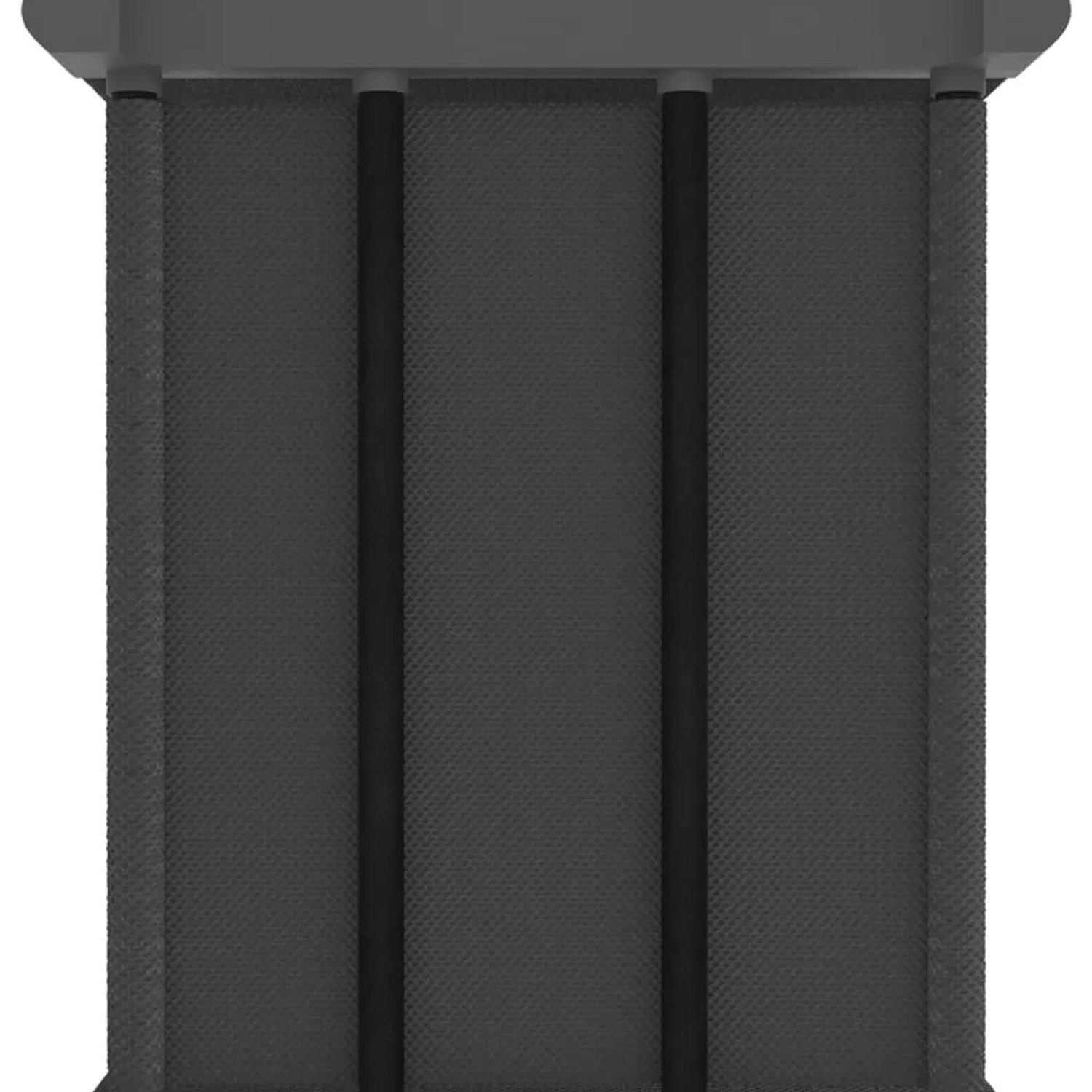 Graues VidaXL Würfel-Regal mit 9 Fächern aus Stoff, 103x30x107,5 cm.
