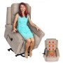 Berlinlodge Massage-Fernsehsessel HxBxT 144x83x83 cm Sitzhöhe 50 cm Liegefunktion Aufstehhilfe Heizfunktion Stoff/Textil Beige-Braun Massagesessel_2