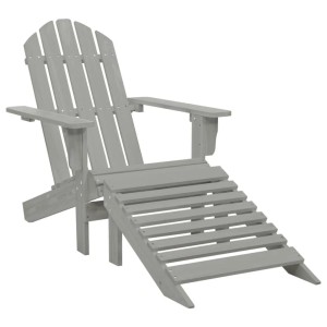 vidaXL Gartensessel mit Fußstütze Holz Grau 45700