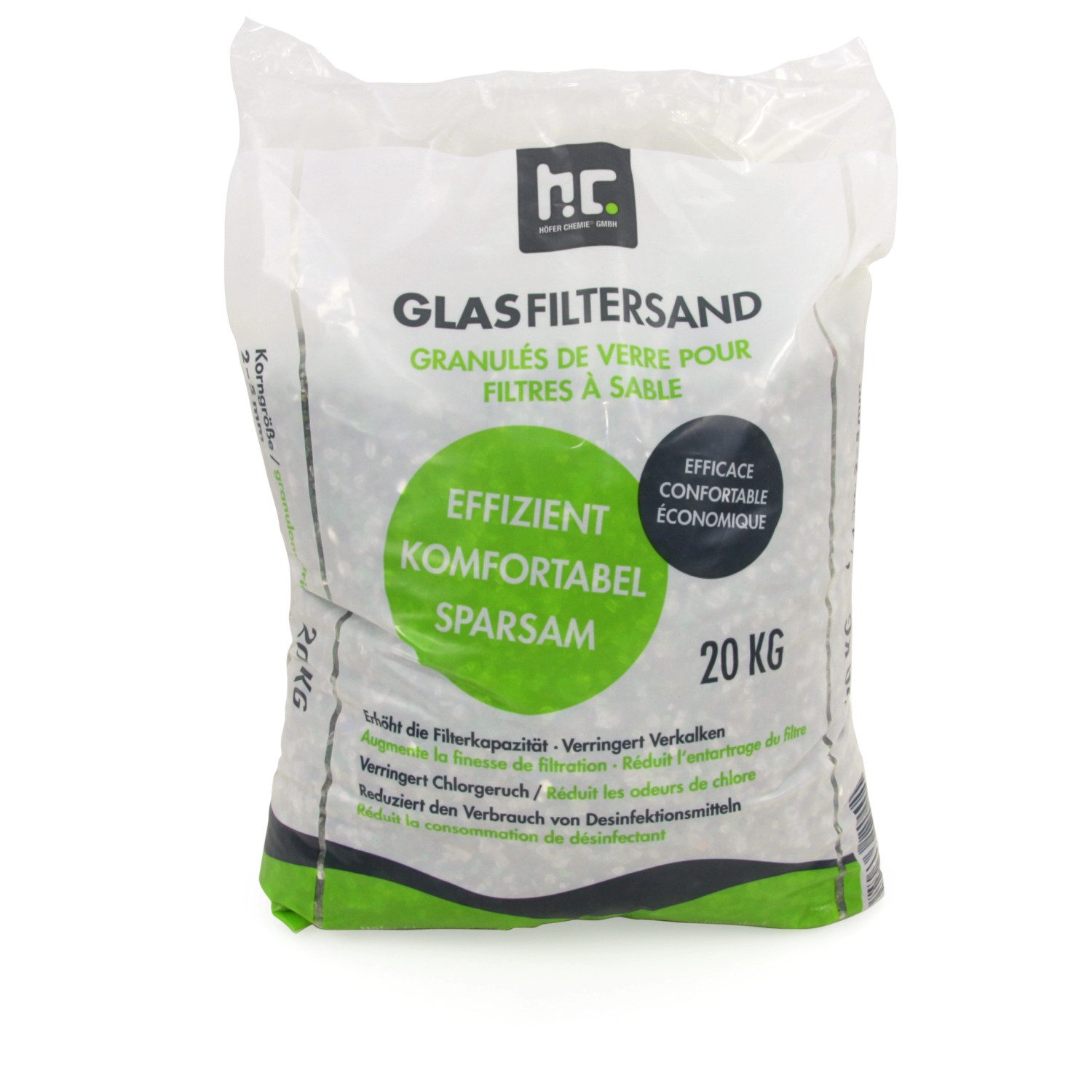 Höfer Chemie Spezial Glasgranulat für Sandfilteranlagen 2-5mm Körnung 20kg günstig online kaufen