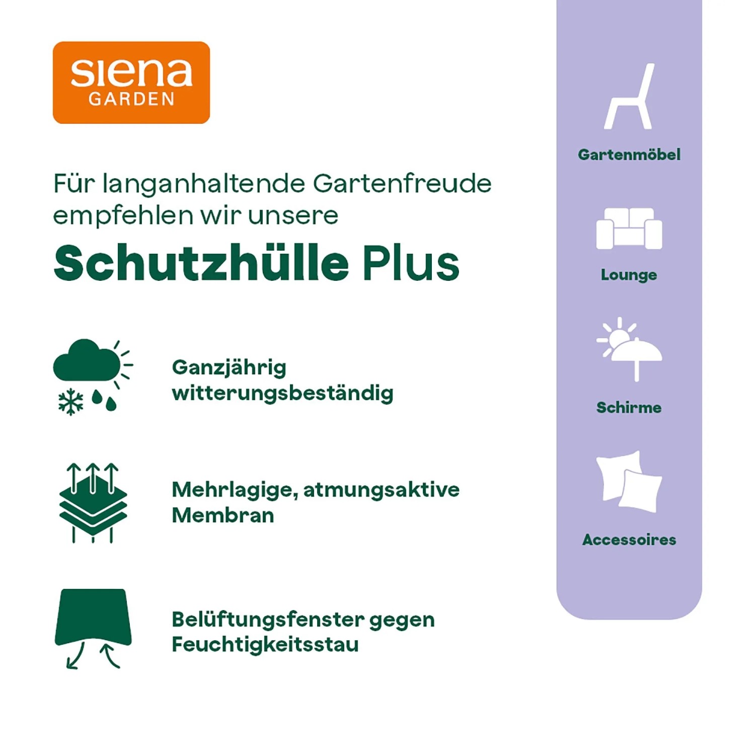 Siena Garden Schutzhülle Plus für Loungesessel, beige, 100x100x70 cm.