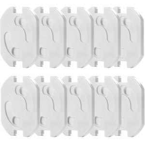 10er-Pack Reer Steckdosensicherungen zum Kleben, weiß, für Kindersicherheit.