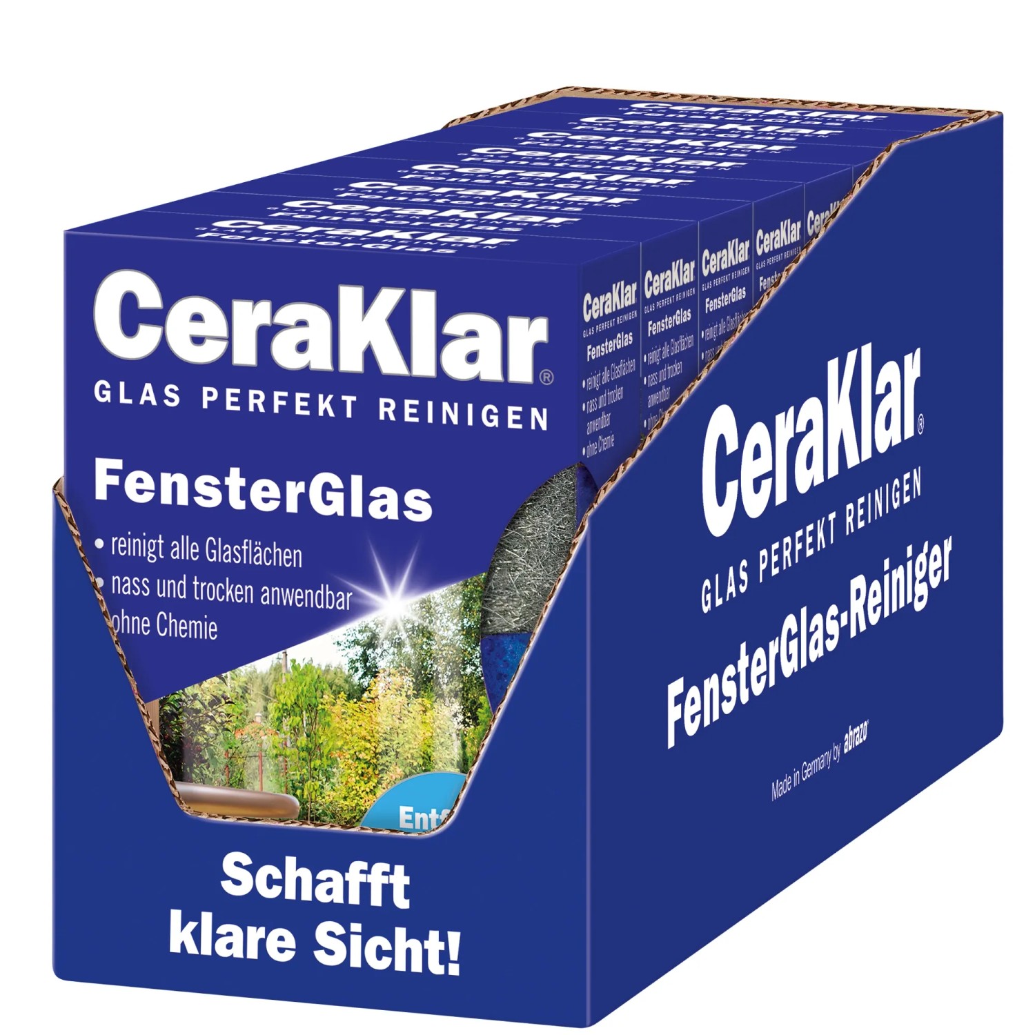 abrazo Glasreiniger CeraKlar FensterGlas 8 x 2 Stück