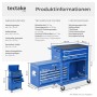 Tectake Werkzeugwagen  8 Kugelgelagerte Schubladen Mit Antirutschmatten Belastbarkeit 150 kg  69 x 33 x 110 cm Blau_6