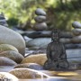 Relaxdays Buddha Figur Polyresin Dunkelgrau Sitzend Feuchtigkeitsresistent 18 cm x 10 cm x 8 cm 0,21 kg_2