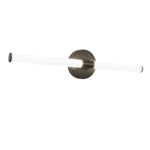 Schwarze NETTLIFE LED Spiegelleuchte L60 aus Metall mit zylindrischem Leuchtbalken, 4000K neutralweißes Licht.