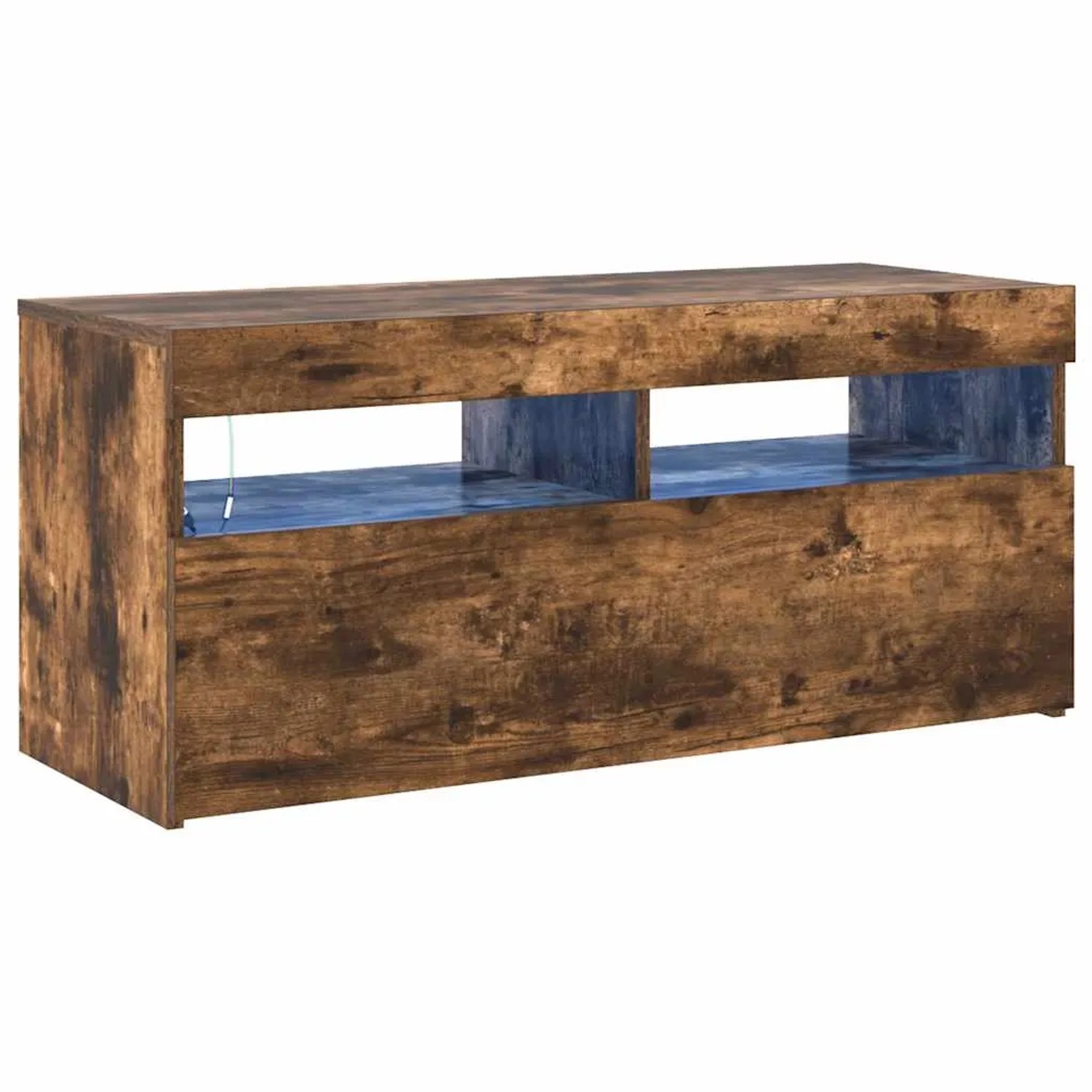 vidaXL TV-Schrank mit LED-Leuchten Räuchereiche 90x35x40 cm 815675