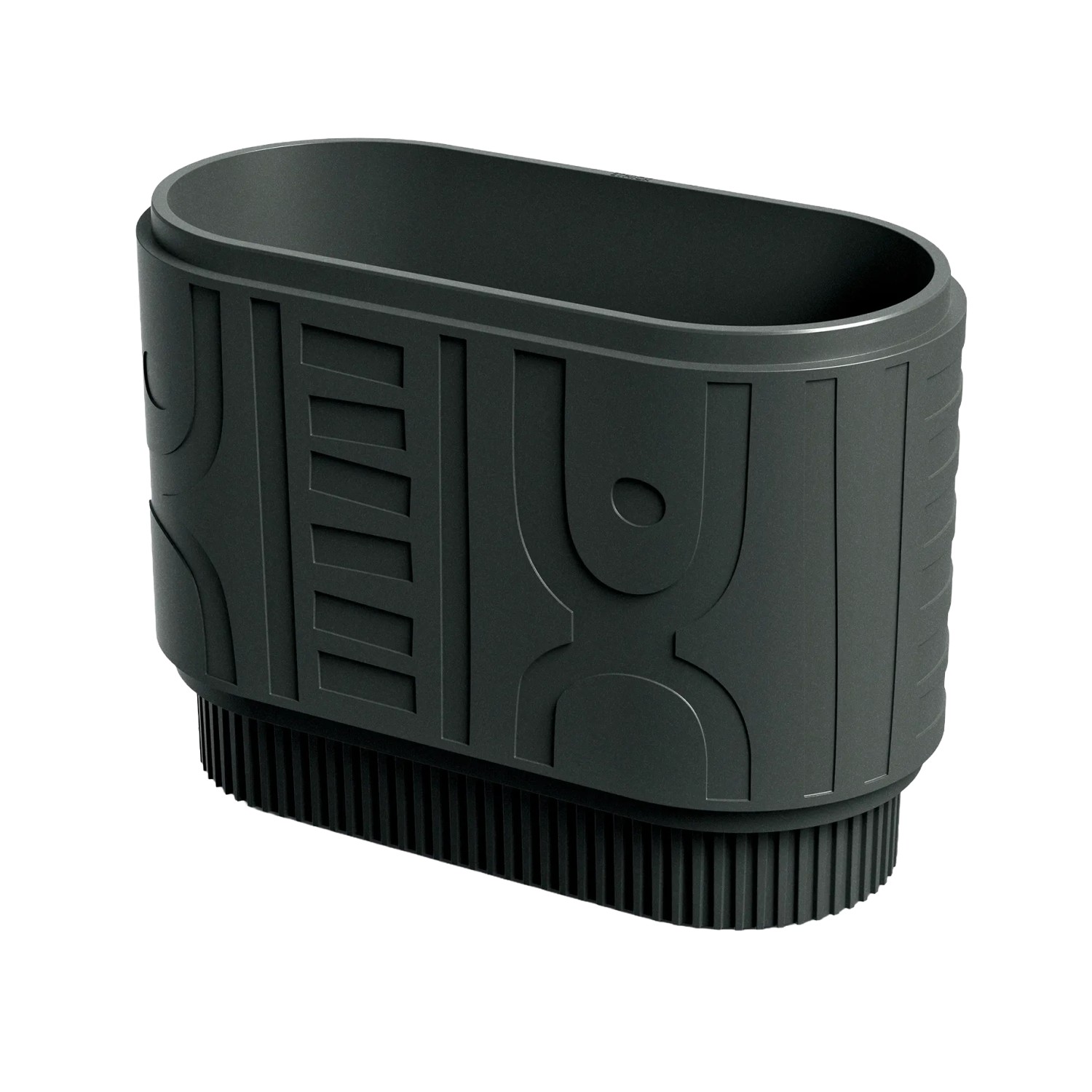 Prosperplast Blumentopf Folka Round Case 78 cm x 38 cm x 56 cm Charcoal