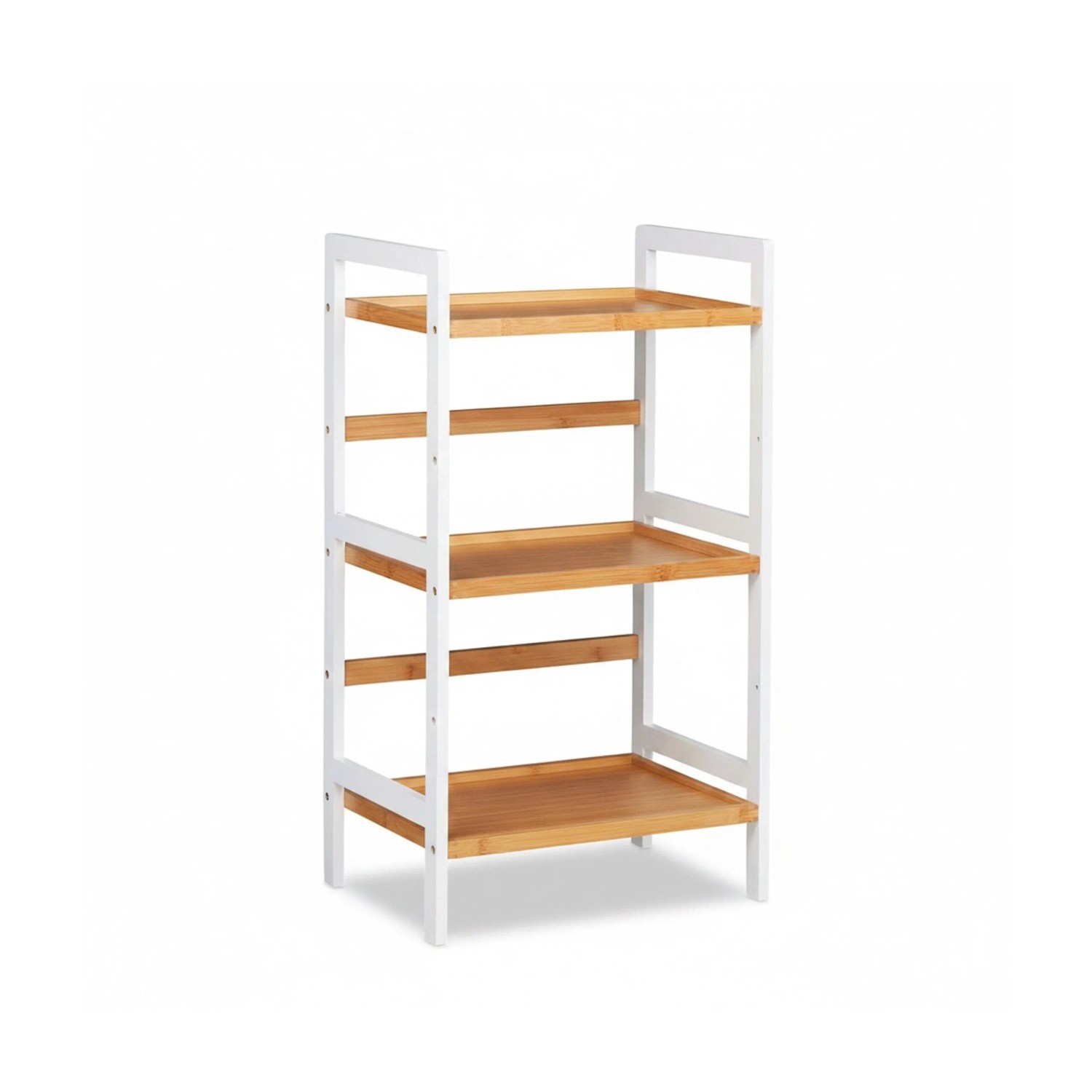 Relaxdays Badregal Bambus Natur Weiß Feuchtigkeitsresistent mit 3 Ebenen 80 cm x 45 cm x 31,5 cm 3,5 kg