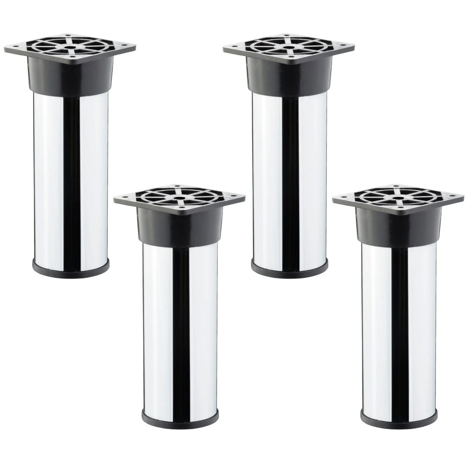 SOTECH 4er Set Möbelfüße ALFA Ø50 mm Höhe 150 mm Chrom Poliert