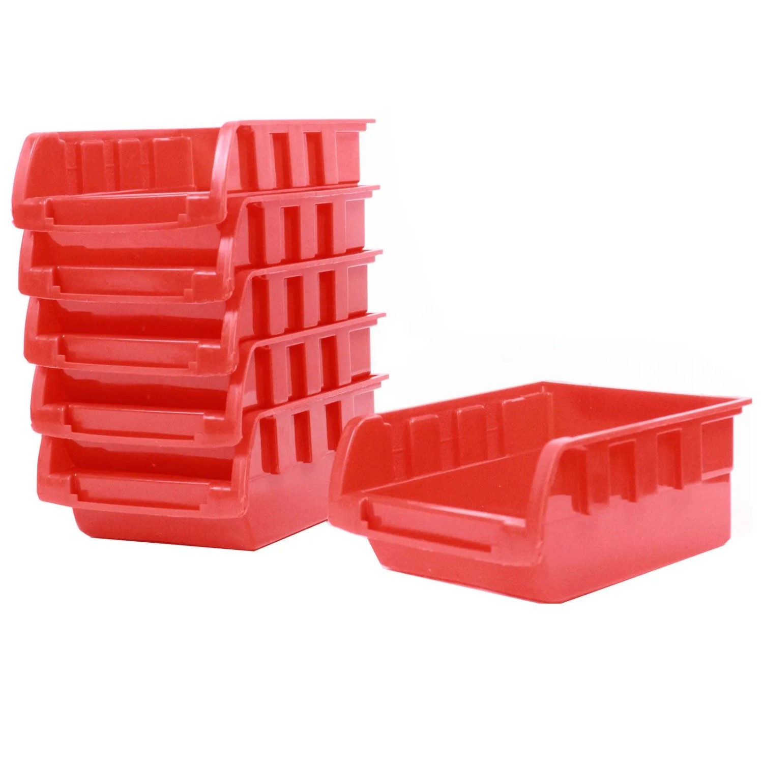 TRUTZHOLM Stapelboxen Mit Wandregal Rot 32 Teile Kleinteilemagazin_6