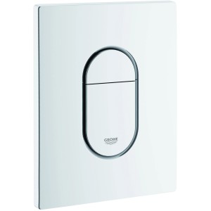 Grohe Arena Cosmopolitan WC-Drückerplatte in Alpinweiß für 2-Mengen-Spülung.
