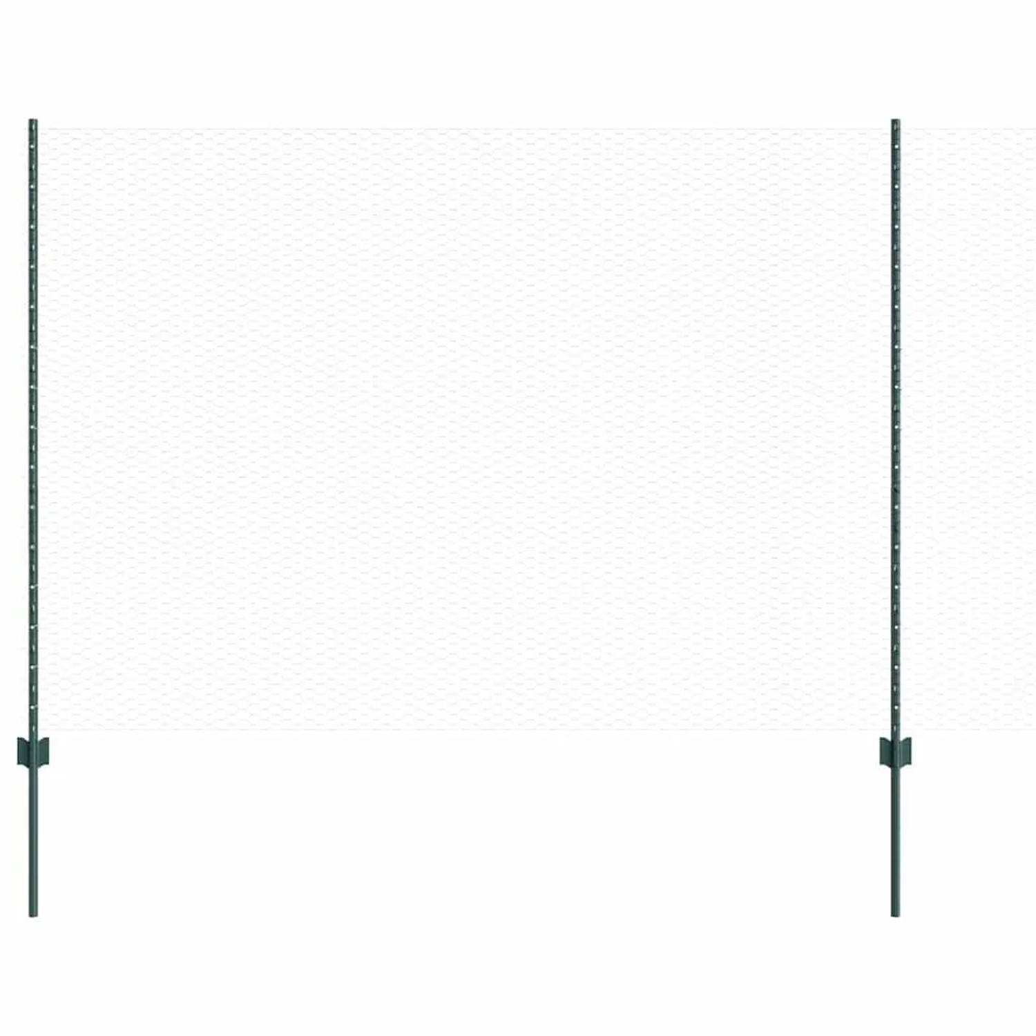 vidaXL Zaun mit Pfosten Grün 1,5 x 25 m Stahl 3336729