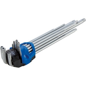 LUX Torx-Stiftschlüssel-Set, 9-teilig, lange Ausführung im Halter.