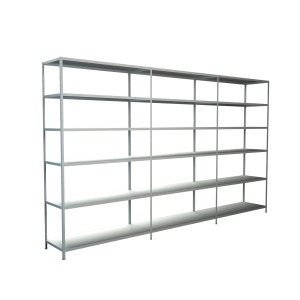 Weißes Schulte Steckregal/Anbauregal mit 18 Böden, 230x320x35 cm, ideal für Lagerung.