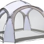 Eventzelt Eldora, hellgrau, 3,5x3,5x2,3m, mit Mesh-Seitenwänden für optimale Belüftung. Ideal für Veranstaltungen im Freien.