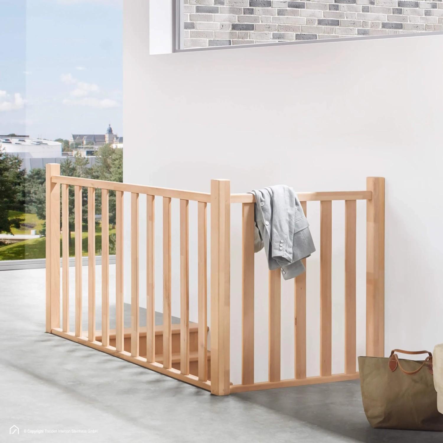 Treppen Intercon Brüstungsgeländer Casablanca Massivholz Buche Naturbelassen 100 cm Länge