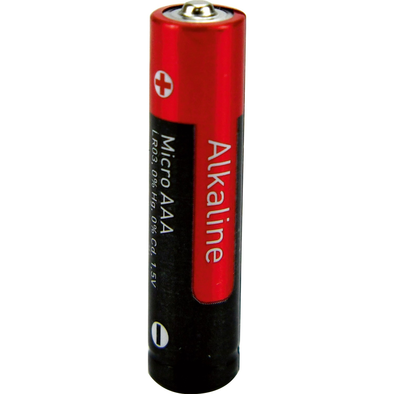 AAA Batterie, Alkaline, LR03, 1.5V, rot-schwarz. Ideal für Geräte mit konstantem Strombedarf.