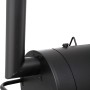 Detailaufnahme des schwarzen tepro Smoker Milwaukee Holzkohlegrills mit Kamin.