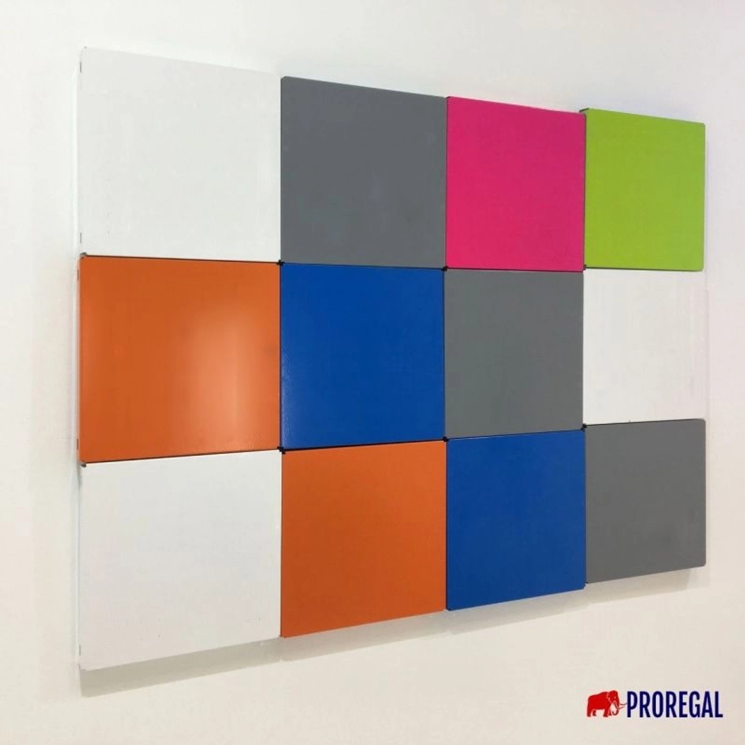 PROREGAL Memoboard Doppelpack, orange, aus Stahl gelocht. Lochblech Wandtafel Trägersystem.